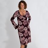 Bara Glad Maternity & Nursing Long Sleeve Dress Plum Floral (Code: 76)