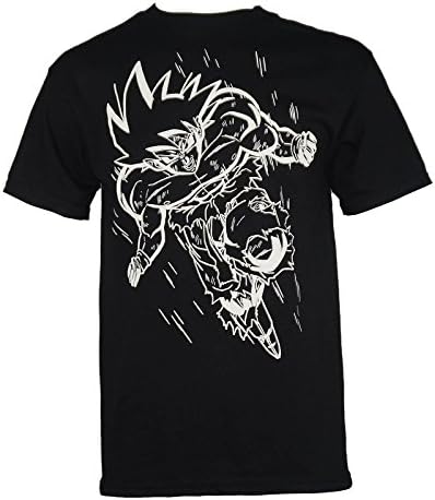 Dragonball Z Men's White Line Goku T-Shirt Black M