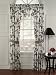 Romantic Black and Off-White Toile Floral 5 Piece Window Curtain Panel Set