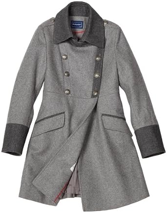 Rothschild Girls Grey Military Style Wool Coat