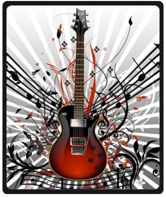 Personalized Hearty Guitar Music Notes Super Soft Fleece Blankets And Throws,50 x 60 inches (Medium)