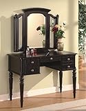 Black Large Scale Vanity Table with Storage Drawers