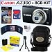 Canon PowerShot A2300 16.0 MP Digital Camera with 5x Digital Image Stabilized Zoom (Black) + 8GB Accessory Kit