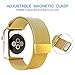 Apple Watch Band,Teslasz® 38mm Mesh Replacement Strap Stainless Steel Milanese Loop Strap Magnetic Buckle Wrist Band for Apple iWatch All Models (Gold 38 MM)