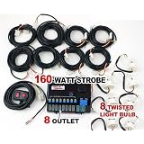 New BOVATECH Advanced 160W (8 x 20W) Hideaway Strobe Lights Kit Complete Set by Bovatech