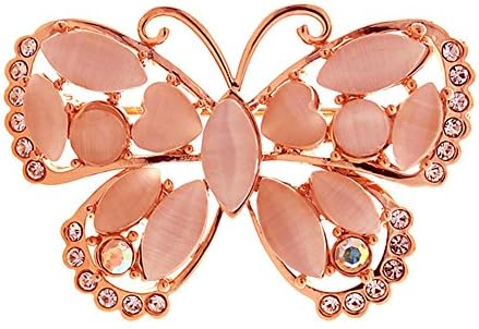 Cozyroom Women's All-match Butterfly Cat-eye Crystal Brooch Scarf Buckle 42mm