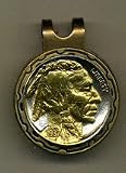 Indian Head Nickel 1913 - 1938 Two Tone Coin Ball Marker