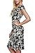 ANGVNS Women O neck Short Sleeve Printed Wear to Work Business Stretchy Bodycon Dress