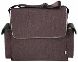 OiOi Messenger Diaper Bag - Chocolate Herringbone Tweed