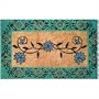 Blue Floral Design Thick Coir Doormat