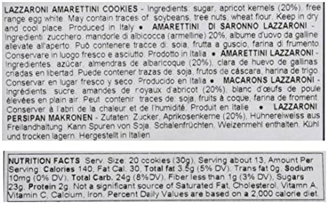 Amarettini Di Saronno Bundle: 14.1 Oz Tall Decorative Tin and 8.8 Oz Bag