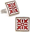 Sterling Silver Red Gothic Medallion Cufflinks