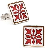 Sterling Silver Red Gothic Medallion Cufflinks
