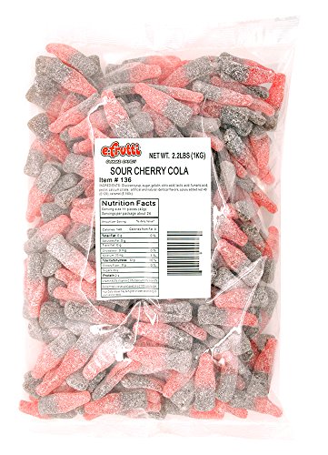 SweetGourmet E.Frutti Gummy Sour Cherry Cola Bottles (1Bag- 2.2Lb)