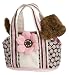 Plush Brown Daisy Tote with Nugget Chocolate Lab 8