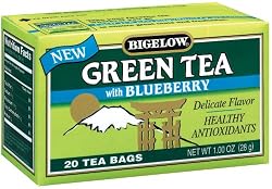 Bigelow Green Tea with Blueberry 20-Count Boxes (Pack of 6)