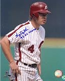 Lenny Dykstra Autographed Philadelphia Phillies 8 x 10 Photograph Inscribed with 93 NL Champs (