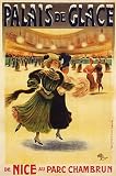PALAIS DE GLACE DE NICE AU PARC CHAMBRUN FRANCE ICE SKATING SMALL VINTAGE POSTER CANVAS REPRO