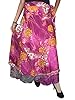Womens Wrapskirt Two Layer Purple Printed Long Vintage Silk Sari Skirt