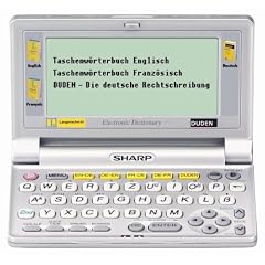 Sharp PW-E410 elektronisches W�rterbuch mit Langenscheidt Taschenw�rterb�chern Englisch und Franz�sisch und DUDEN in neuer Rechtschreibung