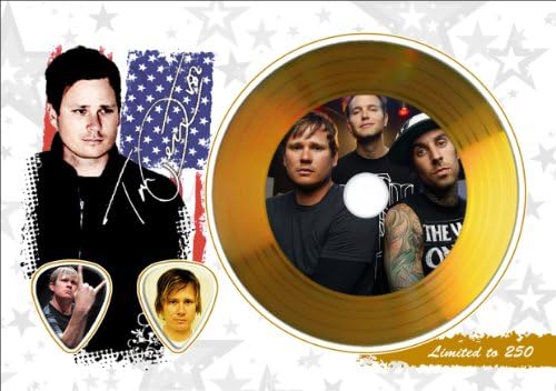Tom Delonge Blink 182 Gold Disc Display With Guitar Picks