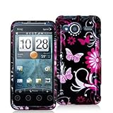 Pink Butterfly Flower Design Crystal Hard Skin Case Cover for HTC Sprint EV ....