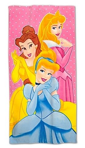 Disney Exclusive Princess Beach Towel with Aurora, Belle and Cinderella - 30'' W x 60'' L Deals