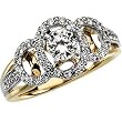 14K Two-Tone Gold Diamond Engagement Ring Semimount - 0.50 Ct. - CENTER STONE NOT INCLUDED