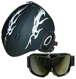 Rebel Kinder-Skihelm incl. Skibrille Inmould, schwarz, S (52-54)