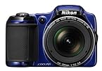 Nikon Coolpix L820 16MP Point-and-Shoot Digital Camera (Blue) with 4GB Card, Camera Pouch, HDMI Cable