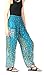 Rayon One Size Womens Smocked Waist Floral Peacock Baggy Harem Pants (Dark Green)