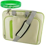 Carrying Case Bag for Sony VAIO VGN-NW150J/W 15.5-Inch (Pinn Series Cream / Green)