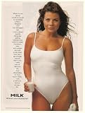 1997 Yasmine Bleeth Milk Mustache Swimsuit Photo Print Ad (22436)