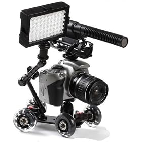 Pico Flex Skater Dolly Studio Kit with 60 LED DSLR/Video Light Kit For D-SLR Cameras & Camcorders