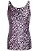 PrettyGuide Women Shimmer Glam Sequin Embellished Sparkle Tank Top Vest Tops Purple, US 16-18