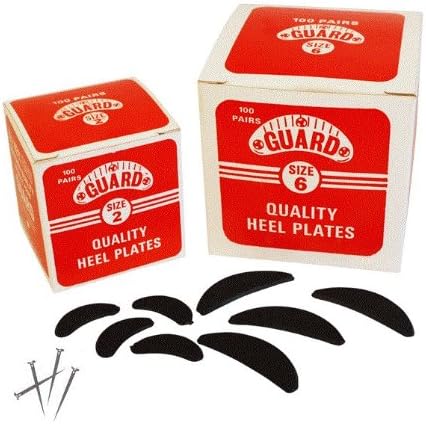 GUARD Quality Heel & Toe Plates Polyurethane (Plastic) Taps Savers 10 Pair Self-Adhesive with Nails! Made in USA!