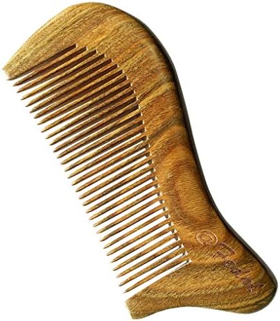 @Fedol Aromatic Green Sandalwood Comb. Anti Static Wooden Comb. Pocket Size: 4 3/4 x 2 Inches, Free Gift Bag. (Small)