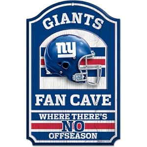 NFL New York Giants 11-by-17 inch Fan Cave No Offseason Wood Sign