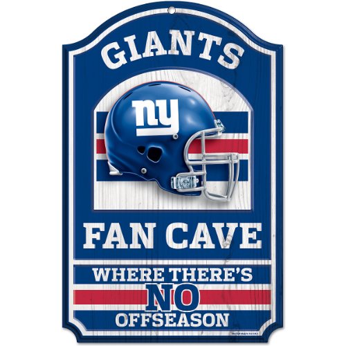 NFL New York Giants 11-by-17 inch Fan Cave No Offseason Wood Sign