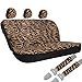 OxGord Zebra Car Seat Cover, Carpet Floor Mat, Steering Wheel Cover and Shoulder Pad Set - Universal Fit, Truck, SUV, or Van - Lion Orange
