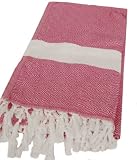 MOFHXT02 Herringbone Weave Fouta Towel, Red