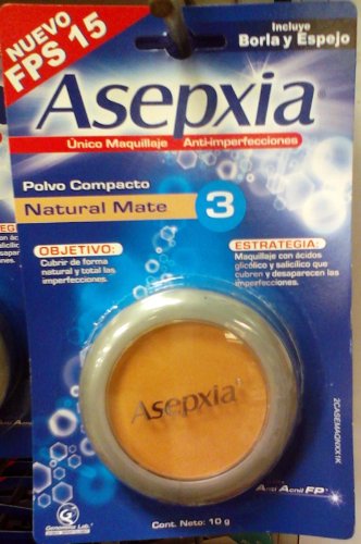 Asepxia Natural Mate 3 Polvo Compacto Compact Powder Covers Imperfections 10g