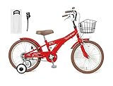 ROLLING RINGS (押して棒+片足スタンド) BMXタイプ 16インチ フェンダー付レッド　ワイヤーバスケット 幼児車 子供用自転車ジュニア...