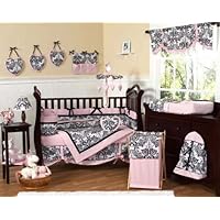 Pink and Black Sophia Crib Bedding 9pc crib set