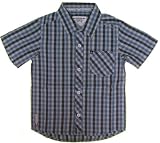 Quiksilver Boys Blue Plaid Button Down Short Sleeve Shirt M L XL