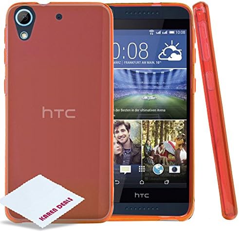 HTC Desire 626 /626s Case, [Red] Slim & Flexible Anti-shock Crystal Silicone Protective TPU Gel Skin Case Cover + Free KarenDeals Microfiber Cloth