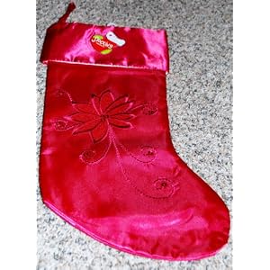 Click to buy Pink Christmas:  Holiday Christmas Santa Stocking, Pink Color, Sequin Embroidery from Amazon!