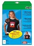 Sigel IP653 InkJet-Transferfolien f�r T-Shirts, wei�, dunkle Textilien, inkl. 6 Blatt B�gelpapier, polymerbeschichtetes Papier, 250 �m, A4, 6 BL
