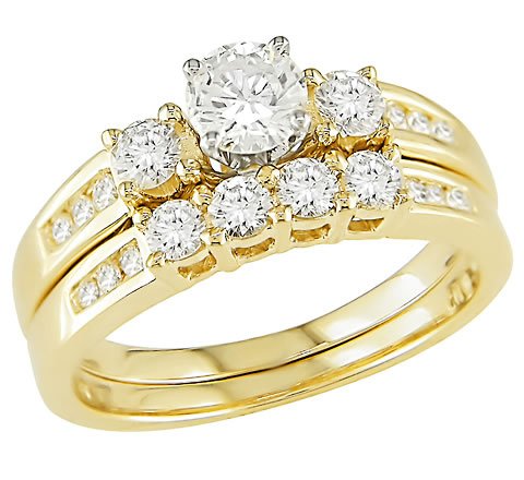 1 ct. tw. Diamond 3 Stone Bridal Set