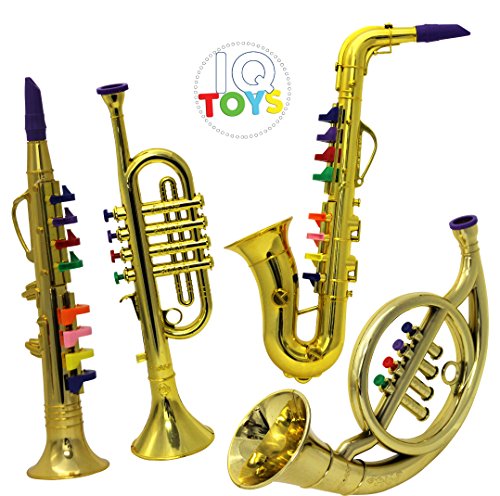 Set of 4 Music 1. Clarinet 2. Saxophone 3. Trumpet, 4. Horn Combo